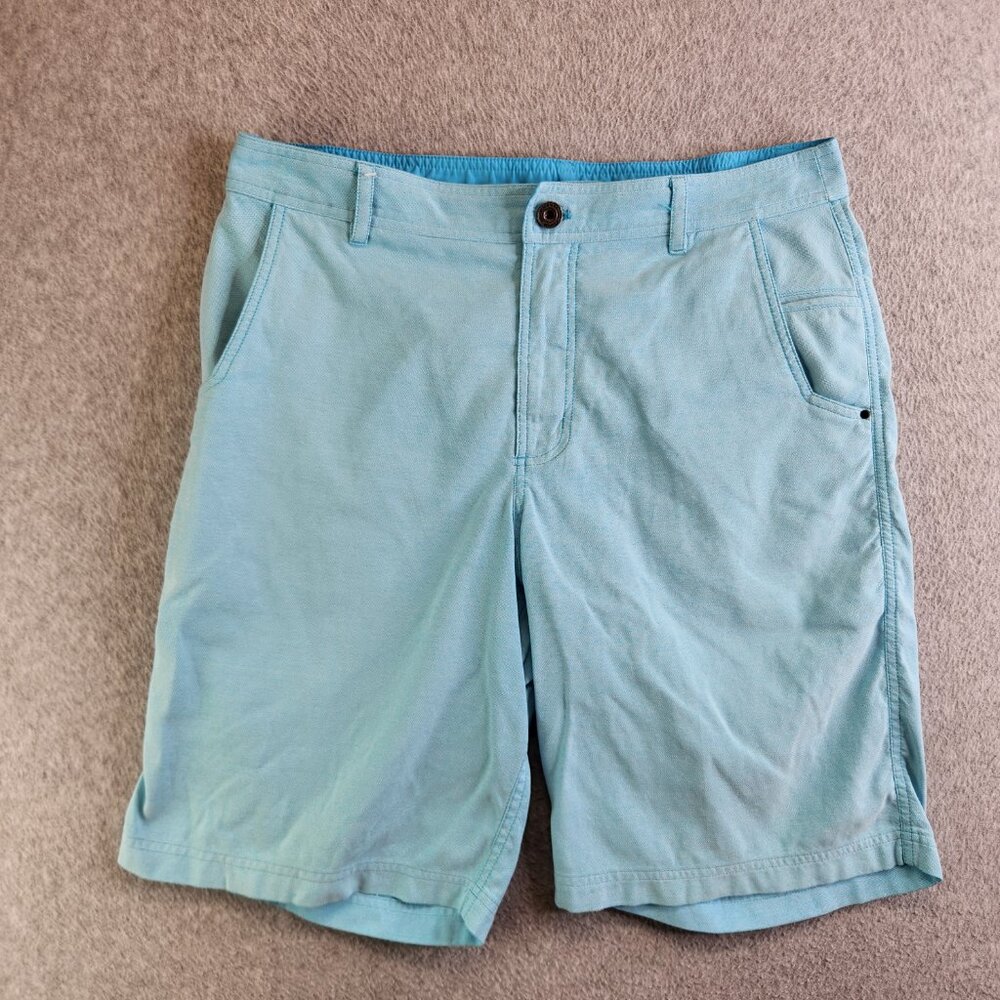 Lululemon Shorts Mens 36 Blue Oxford Knit Bermuda Golf Beach Skateboard Grunge